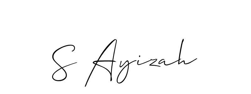 Also we have S Ayizah name is the best signature style. Create professional handwritten signature collection using Allison_Script autograph style. S Ayizah signature style 2 images and pictures png