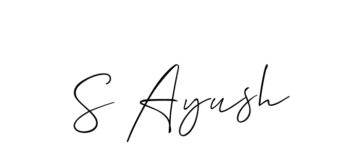 Check out images of Autograph of S Ayush name. Actor S Ayush Signature Style. Allison_Script is a professional sign style online. S Ayush signature style 2 images and pictures png