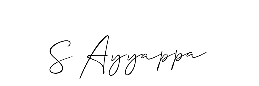 if you are searching for the best signature style for your name S Ayyappa. so please give up your signature search. here we have designed multiple signature styles  using Allison_Script. S Ayyappa signature style 2 images and pictures png