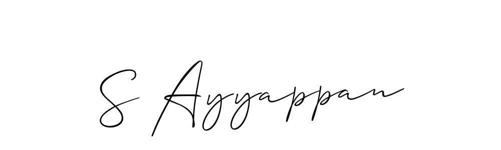 Similarly Allison_Script is the best handwritten signature design. Signature creator online .You can use it as an online autograph creator for name S Ayyappan. S Ayyappan signature style 2 images and pictures png