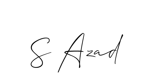 Also You can easily find your signature by using the search form. We will create S Azad name handwritten signature images for you free of cost using Allison_Script sign style. S Azad signature style 2 images and pictures png