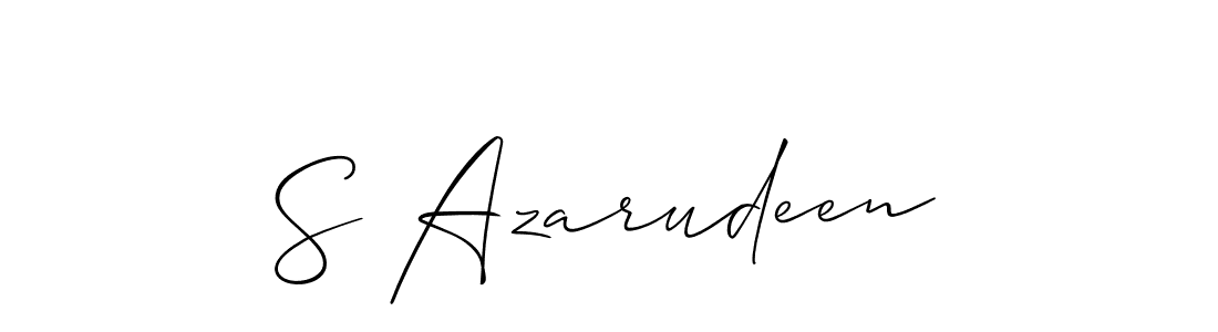 S Azarudeen stylish signature style. Best Handwritten Sign (Allison_Script) for my name. Handwritten Signature Collection Ideas for my name S Azarudeen. S Azarudeen signature style 2 images and pictures png
