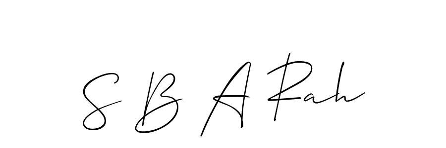 Also You can easily find your signature by using the search form. We will create S B A Rah name handwritten signature images for you free of cost using Allison_Script sign style. S B A Rah signature style 2 images and pictures png