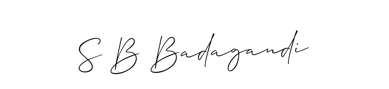 How to make S B Badagandi name signature. Use Allison_Script style for creating short signs online. This is the latest handwritten sign. S B Badagandi signature style 2 images and pictures png