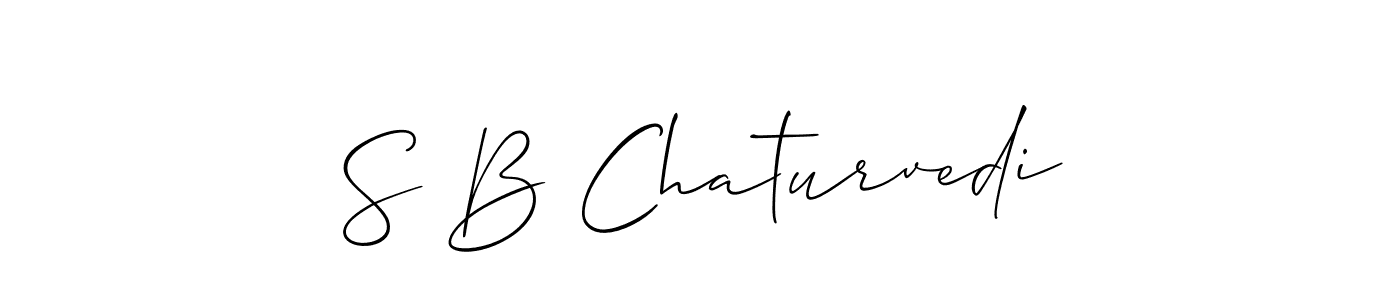 The best way (Allison_Script) to make a short signature is to pick only two or three words in your name. The name S B Chaturvedi include a total of six letters. For converting this name. S B Chaturvedi signature style 2 images and pictures png