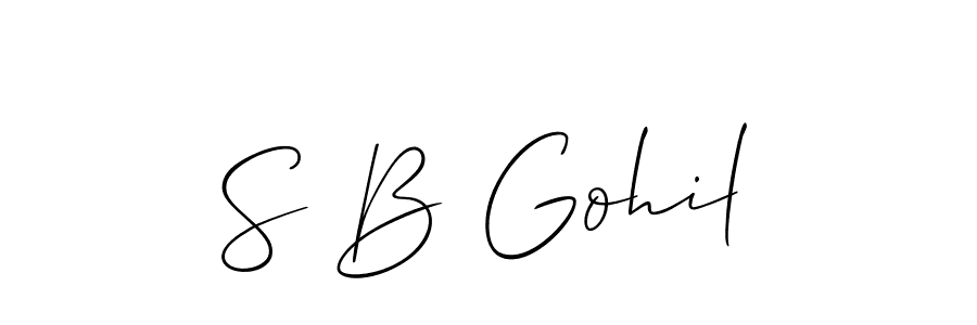 Use a signature maker to create a handwritten signature online. With this signature software, you can design (Allison_Script) your own signature for name S B Gohil. S B Gohil signature style 2 images and pictures png