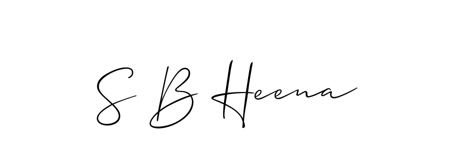 Use a signature maker to create a handwritten signature online. With this signature software, you can design (Allison_Script) your own signature for name S B Heena. S B Heena signature style 2 images and pictures png