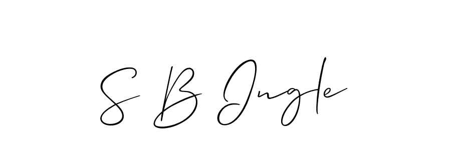 if you are searching for the best signature style for your name S B Ingle. so please give up your signature search. here we have designed multiple signature styles  using Allison_Script. S B Ingle signature style 2 images and pictures png