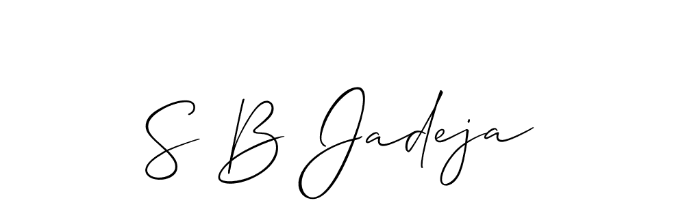 Create a beautiful signature design for name S B Jadeja. With this signature (Allison_Script) fonts, you can make a handwritten signature for free. S B Jadeja signature style 2 images and pictures png