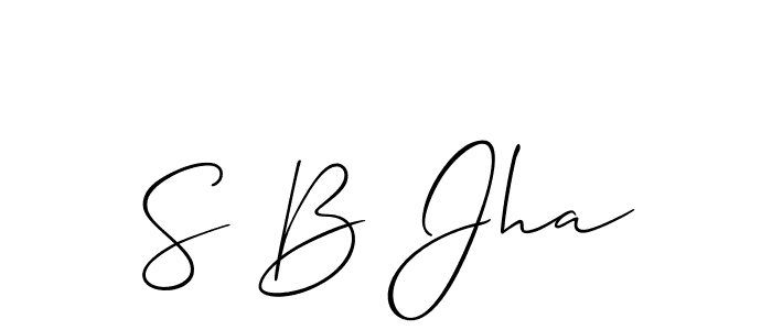 Make a beautiful signature design for name S B Jha. With this signature (Allison_Script) style, you can create a handwritten signature for free. S B Jha signature style 2 images and pictures png