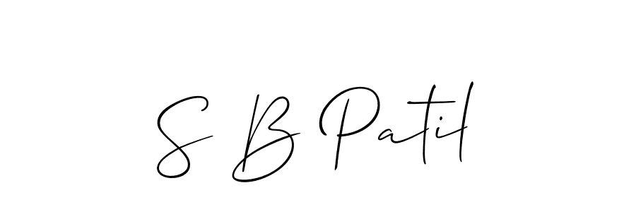 How to make S B Patil name signature. Use Allison_Script style for creating short signs online. This is the latest handwritten sign. S B Patil signature style 2 images and pictures png