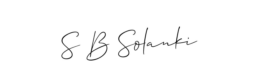 if you are searching for the best signature style for your name S B Solanki. so please give up your signature search. here we have designed multiple signature styles  using Allison_Script. S B Solanki signature style 2 images and pictures png