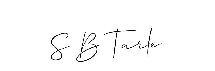 How to make S B Tarle name signature. Use Allison_Script style for creating short signs online. This is the latest handwritten sign. S B Tarle signature style 2 images and pictures png
