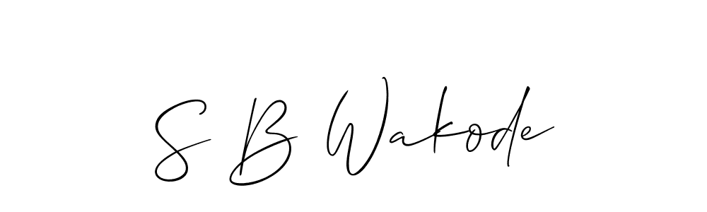 How to make S B Wakode name signature. Use Allison_Script style for creating short signs online. This is the latest handwritten sign. S B Wakode signature style 2 images and pictures png