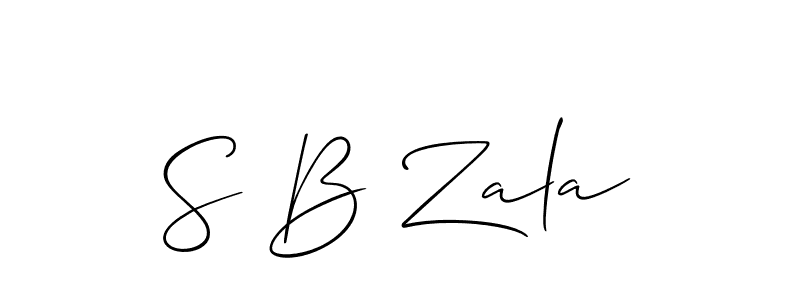 You should practise on your own different ways (Allison_Script) to write your name (S B Zala) in signature. don't let someone else do it for you. S B Zala signature style 2 images and pictures png