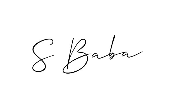 if you are searching for the best signature style for your name S Baba. so please give up your signature search. here we have designed multiple signature styles  using Allison_Script. S Baba signature style 2 images and pictures png