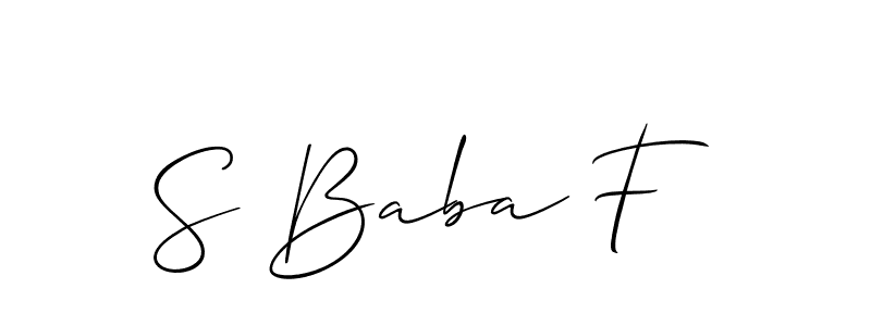 It looks lik you need a new signature style for name S Baba F. Design unique handwritten (Allison_Script) signature with our free signature maker in just a few clicks. S Baba F signature style 2 images and pictures png