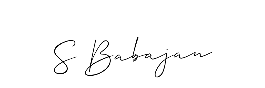 Allison_Script is a professional signature style that is perfect for those who want to add a touch of class to their signature. It is also a great choice for those who want to make their signature more unique. Get S Babajan name to fancy signature for free. S Babajan signature style 2 images and pictures png