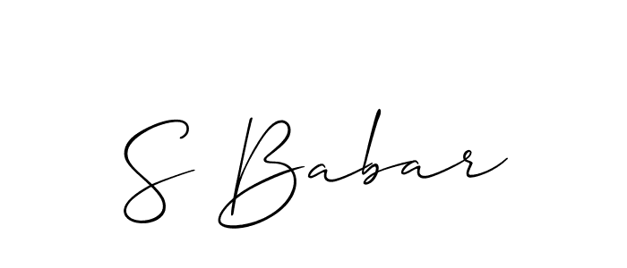 Make a beautiful signature design for name S Babar. With this signature (Allison_Script) style, you can create a handwritten signature for free. S Babar signature style 2 images and pictures png