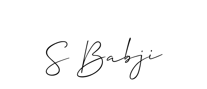 if you are searching for the best signature style for your name S Babji. so please give up your signature search. here we have designed multiple signature styles  using Allison_Script. S Babji signature style 2 images and pictures png