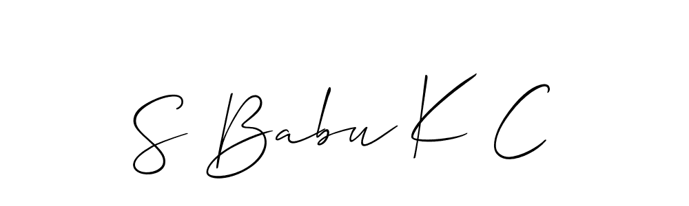 if you are searching for the best signature style for your name S Babu K C. so please give up your signature search. here we have designed multiple signature styles  using Allison_Script. S Babu K C signature style 2 images and pictures png