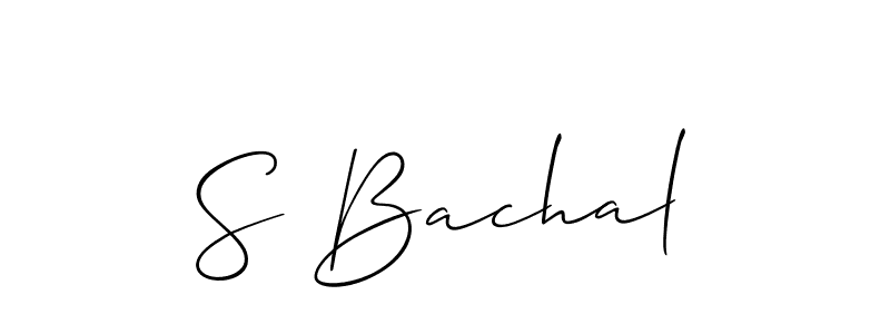 How to make S Bachal name signature. Use Allison_Script style for creating short signs online. This is the latest handwritten sign. S Bachal signature style 2 images and pictures png