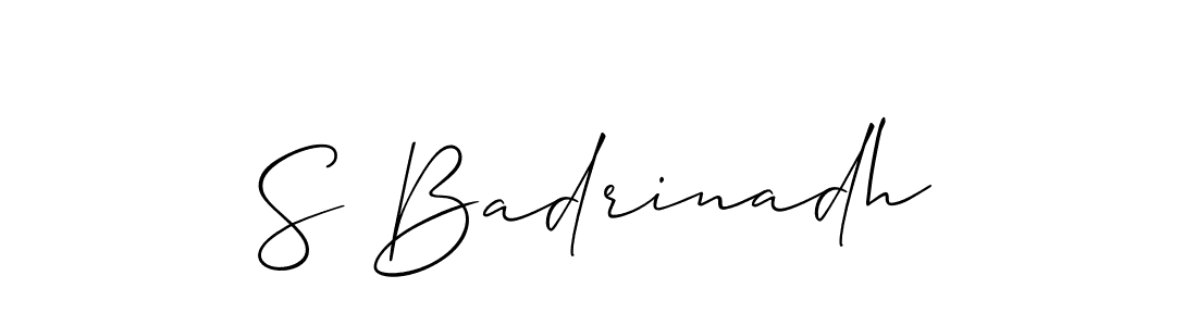 Use a signature maker to create a handwritten signature online. With this signature software, you can design (Allison_Script) your own signature for name S Badrinadh. S Badrinadh signature style 2 images and pictures png