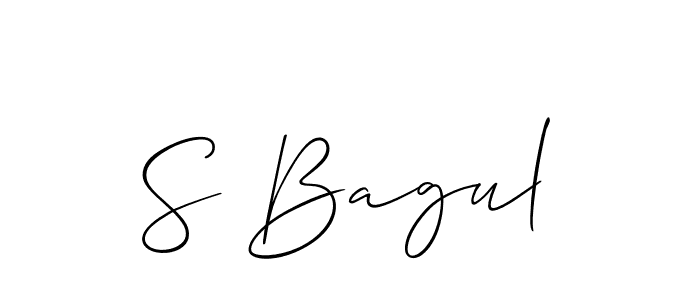 Design your own signature with our free online signature maker. With this signature software, you can create a handwritten (Allison_Script) signature for name S Bagul. S Bagul signature style 2 images and pictures png