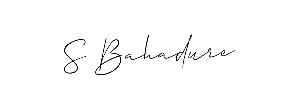 It looks lik you need a new signature style for name S Bahadure. Design unique handwritten (Allison_Script) signature with our free signature maker in just a few clicks. S Bahadure signature style 2 images and pictures png