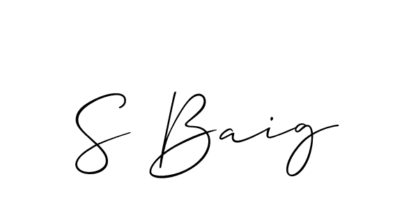 Create a beautiful signature design for name S Baig. With this signature (Allison_Script) fonts, you can make a handwritten signature for free. S Baig signature style 2 images and pictures png