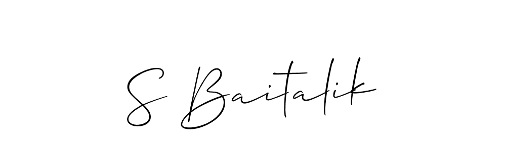 Design your own signature with our free online signature maker. With this signature software, you can create a handwritten (Allison_Script) signature for name S Baitalik. S Baitalik signature style 2 images and pictures png