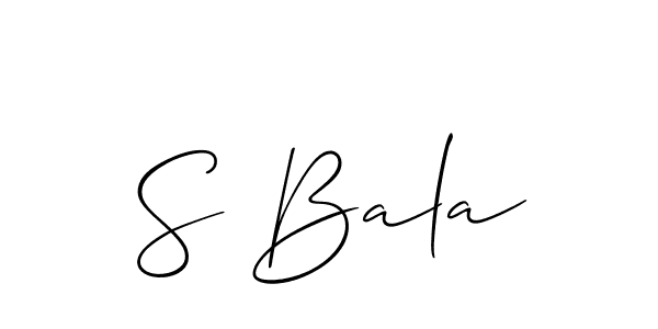 Make a beautiful signature design for name S Bala. With this signature (Allison_Script) style, you can create a handwritten signature for free. S Bala signature style 2 images and pictures png