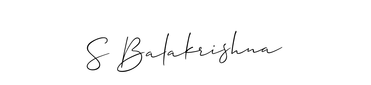 Also we have S Balakrishna name is the best signature style. Create professional handwritten signature collection using Allison_Script autograph style. S Balakrishna signature style 2 images and pictures png
