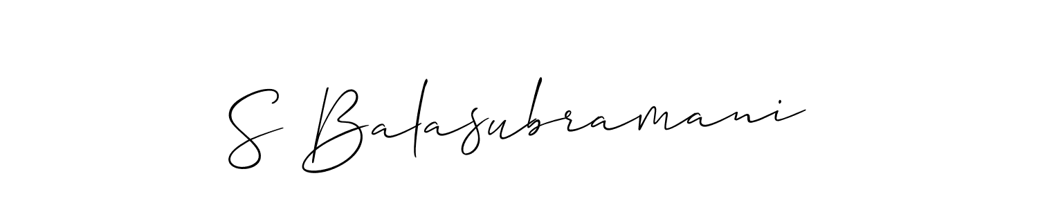You should practise on your own different ways (Allison_Script) to write your name (S Balasubramani) in signature. don't let someone else do it for you. S Balasubramani signature style 2 images and pictures png