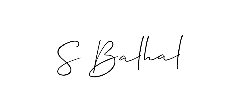 How to make S Balhal signature? Allison_Script is a professional autograph style. Create handwritten signature for S Balhal name. S Balhal signature style 2 images and pictures png