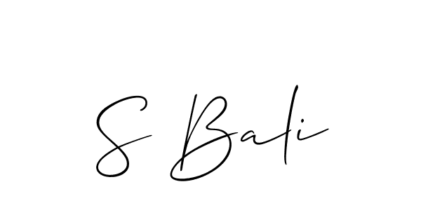 You should practise on your own different ways (Allison_Script) to write your name (S Bali) in signature. don't let someone else do it for you. S Bali signature style 2 images and pictures png