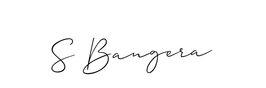 Make a beautiful signature design for name S Bangera. With this signature (Allison_Script) style, you can create a handwritten signature for free. S Bangera signature style 2 images and pictures png
