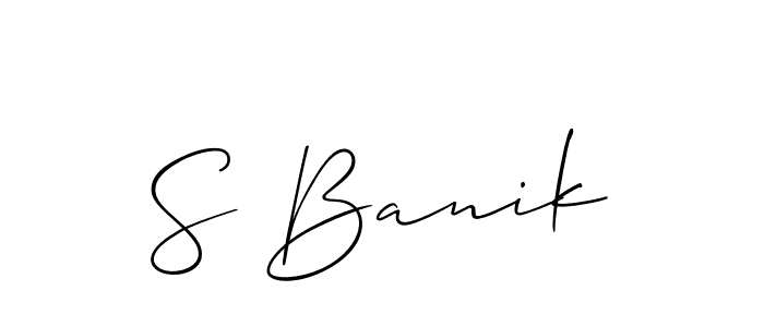 Make a beautiful signature design for name S Banik. With this signature (Allison_Script) style, you can create a handwritten signature for free. S Banik signature style 2 images and pictures png