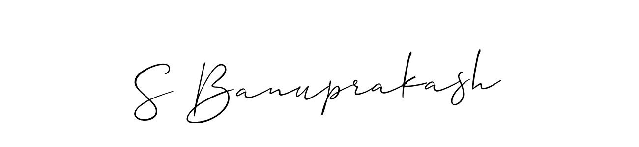 Design your own signature with our free online signature maker. With this signature software, you can create a handwritten (Allison_Script) signature for name S Banuprakash. S Banuprakash signature style 2 images and pictures png