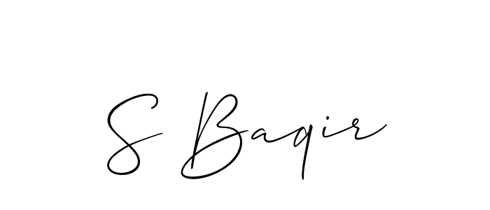 Also You can easily find your signature by using the search form. We will create S Baqir name handwritten signature images for you free of cost using Allison_Script sign style. S Baqir signature style 2 images and pictures png