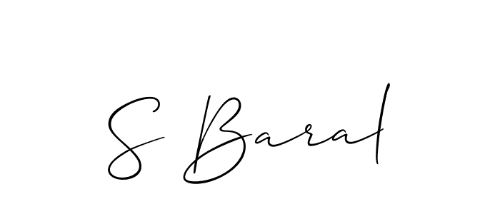 How to make S Baral signature? Allison_Script is a professional autograph style. Create handwritten signature for S Baral name. S Baral signature style 2 images and pictures png