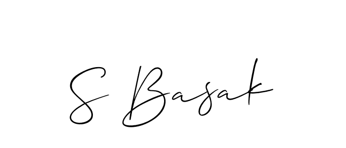 Create a beautiful signature design for name S Basak. With this signature (Allison_Script) fonts, you can make a handwritten signature for free. S Basak signature style 2 images and pictures png