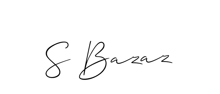 How to make S Bazaz name signature. Use Allison_Script style for creating short signs online. This is the latest handwritten sign. S Bazaz signature style 2 images and pictures png