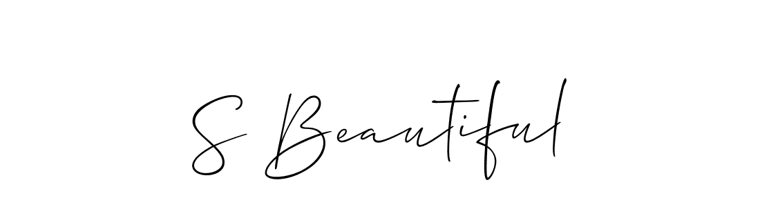 This is the best signature style for the S Beautiful name. Also you like these signature font (Allison_Script). Mix name signature. S Beautiful signature style 2 images and pictures png