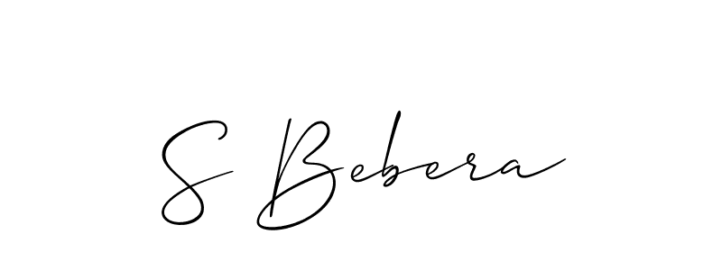 Create a beautiful signature design for name S Bebera. With this signature (Allison_Script) fonts, you can make a handwritten signature for free. S Bebera signature style 2 images and pictures png