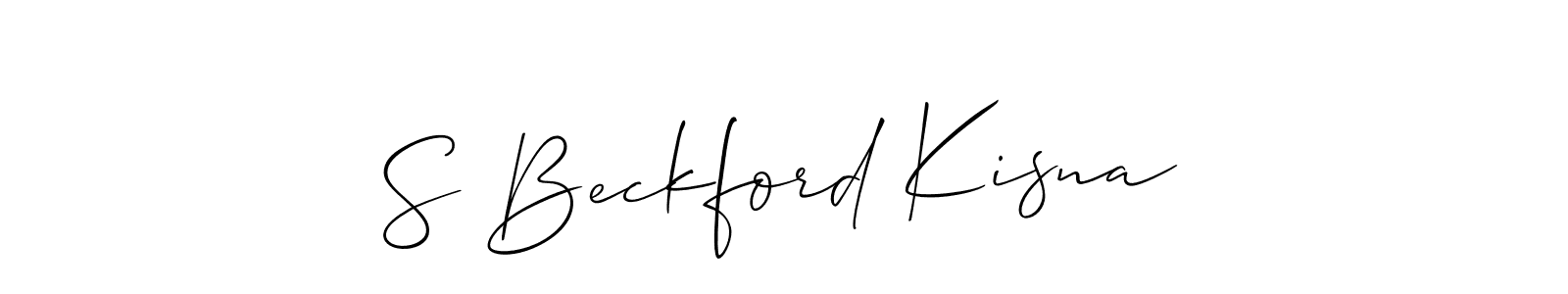 How to make S Beckford Kisna name signature. Use Allison_Script style for creating short signs online. This is the latest handwritten sign. S Beckford Kisna signature style 2 images and pictures png