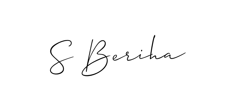 Design your own signature with our free online signature maker. With this signature software, you can create a handwritten (Allison_Script) signature for name S Beriha. S Beriha signature style 2 images and pictures png