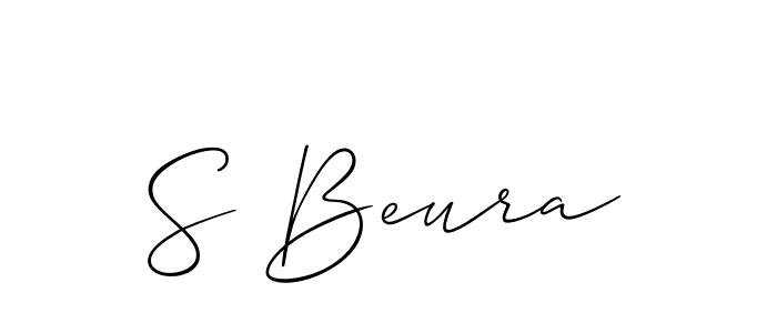 The best way (Allison_Script) to make a short signature is to pick only two or three words in your name. The name S Beura include a total of six letters. For converting this name. S Beura signature style 2 images and pictures png