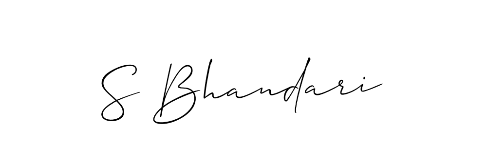 Make a beautiful signature design for name S Bhandari. With this signature (Allison_Script) style, you can create a handwritten signature for free. S Bhandari signature style 2 images and pictures png