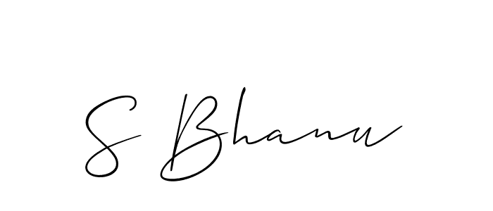 How to make S Bhanu name signature. Use Allison_Script style for creating short signs online. This is the latest handwritten sign. S Bhanu signature style 2 images and pictures png